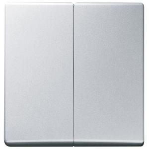 Abdeckung für Schalter, Taster, Dimmer, Jalousie - Wippe 2-fach für Schalter/Taster alusilber - Allwetter 44 (IP44) - 2CKA001731A1959