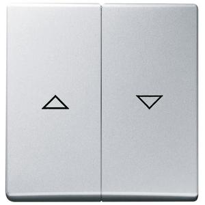 Abdeckung für Schalter, Taster, Dimmer, Jalousie - Wippe mit Aufdruck Pfeile für Jalousie 2-fach alusilber - Allwetter 44 (IP44) - 2CKA001731A1971