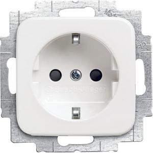 Steckdose - Busch-steplight SCHUKO Safety+ mit Nachtorientierungslicht alpinweiß - Reflex SI - 2CKA002013A5291