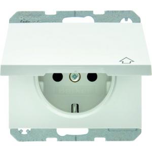 Steckdose - SCHUKO-Steckdose mit Klappdeckel K.1 - polarweiß/ glänzend - 47517209