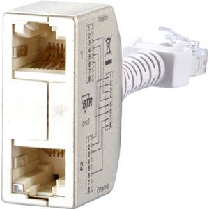 Cablesharing Adapter - Kommunikationstechnik-Adapter Telefon - Ethernet Silber - 130548-02-E