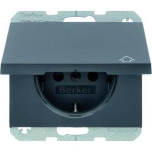 Steckdose - SCHUKO-Steckdose mit Klappdeckel K.1 - anthrazit/ matt - 47517206