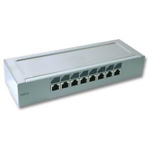 Patchpanel Kupfer - Mini-Patchpanel 12xRJ45S Kat6 RAL7035 - 37648.1RTV2