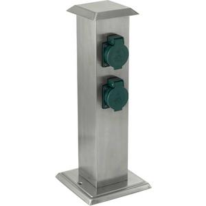 Energiesäule - Garten-Steckdosensäule Edelstahl PARK 4 - 90748