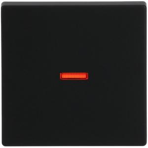 Abdeckung für Schalter, Taster, Dimmer, Jalousie - Wippe mit kleiner roter Kalotte Wippe schwarz matt - Plattform 63 - 2CKA001751A3047