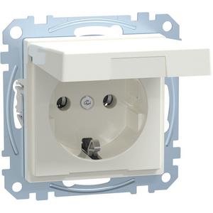 Steckdose - SCHUKO-Steckdose mit Klappdeckel Steckklemmen polarweiß - MEG2311-0319