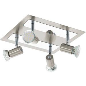 Anbauleuchte - Deckenleuchte ROTTELO nickel-matt chrom 4xGU10 5W LED - 90916