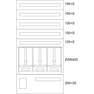 Komponente für den Ausbau (Schaltschrank) - Zählerverteilereinsatz Oberösterreich/Salzburg BPZ-MES-EN-800/15-3Z - 137568