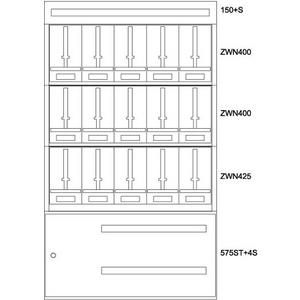 Komponente für den Ausbau (Schaltschrank) - Zählerverteiler Montageeinsatz weiß BPZ-MES-STN-1200/2015ST - 137760