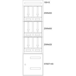 Komponente für den Ausbau (Schaltschrank) - Zählerverteilereinsatz Steiermark BPZMESSTN600/20-6STW - 137671