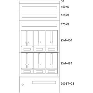 Komponente für den Ausbau (Schaltschrank) - Zählerverteilereinsatz Steiermark BPZ-MES-STN-800/17-6STW - 137689