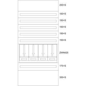 Komponente für den Ausbau (Schaltschrank) - Zählerverteilereinsatz Tirol BPZ-MES-TN-1000/20-4 - 137847
