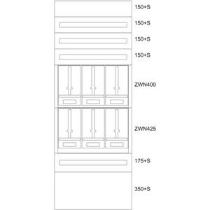 Komponente für den Ausbau (Schaltschrank) - Zählerverteilereinsatz Tirol BPZ-MES-TN-800/20-6Z - 137831