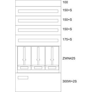 Komponente für den Ausbau (Schaltschrank) - Zählerverteiler Montageeinsatz Wien 800/15-3Z - 137984