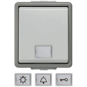 Taster - DELTA fläche IP44 AP dunkelgrau/hellgrau Taster 10A 250V 66x75mm - 5TD4701