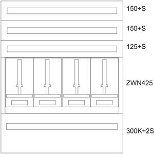 Komponente für den Ausbau (Schaltschrank) - Montageeinsatz für Zählerverteiler B=920mm H=1150mm 4 Zählerplätze - 137497