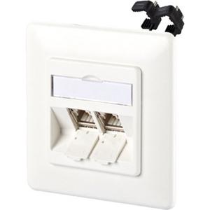 Kommunikationsanschlussdose Kupfer - Kommunikationsanschlussdose C6Amodul 2 Port 180°M UP reinweiß - 130B11D21002-E