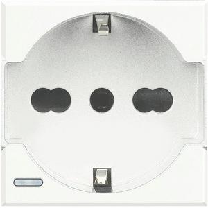 Steckdose - Steckdose italienisch 2-polig+E 10A 250VAC Schraubklemmen - HD4140