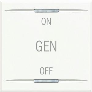 Abdeckung für Schalter, Taster, Dimmer, Jalousie - Symbolwippe Tastsensor mit 2 Funktionen "ON-OFF-GEN" 2-modulig White - HD4911M2AF