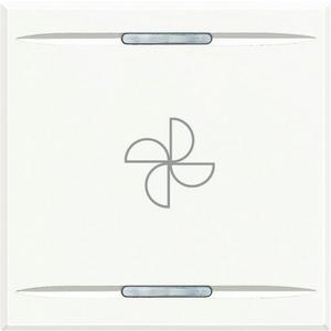 Abdeckung für Schalter, Taster, Dimmer, Jalousie - Symbolwippe Tastsensor mit 2 Funktionen "Ventilator" 2-modulig White - HD4911M2BC