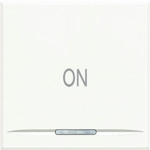 Abdeckung für Schalter, Taster, Dimmer, Jalousie - Symbolwippe für Tastsensor mit 1 Funktion "ON" 2-modulig White - HD4915M2AB