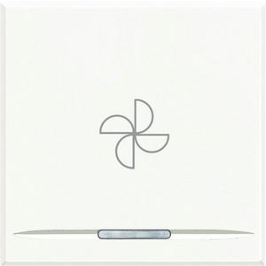 Abdeckung für Schalter, Taster, Dimmer, Jalousie - Symbolwippe für Tastsensor mit 1 Funktion "Ventilator" 2-modulig White - HD4915M2BC