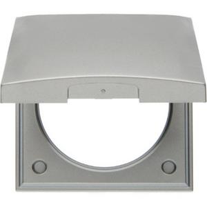 Abdeckrahmen - Abdeckrahmen 1-fach mit Klappdeckel Integro Flow Edelstahl matt lackiert - 918282524
