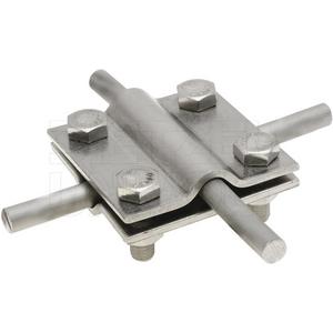 Verbinder für Blitzschutz - Kreuzklemme rd/rd 8-10/8-10mm M8x25 V4A - 064485
