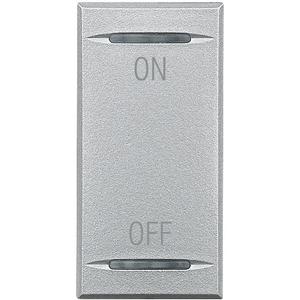 Abdeckung für Schalter, Taster, Dimmer, Jalousie - Symbolwippe Tastsensor mit 2 Funktionen "ON-OFF" 1-modulig Aluminium - HC4911AG