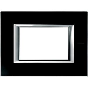 Abdeckrahmen - Rahmen rechteckig 3 Module Kompaktinstallation Glas Nachtschwarz - HA4803VNN