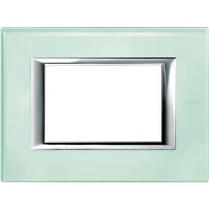 Abdeckrahmen - Rahmen rechteckig 3 Module Kompaktinstallation Glas Kristallglas - HA4803VKA