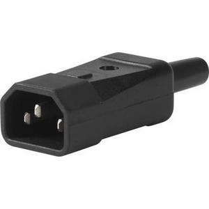 Gerätesteckvorrichtung - Kaltgerätestecker C14 10 A 70 ° schwarz - 749/SW