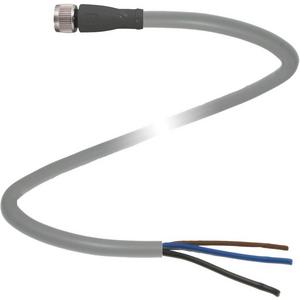 Konfektioniertes Sensor-Aktor-Kabel - Kabeldose M8 gerade Bauform 3-polig 5 m PUR Kabel offenes Ende - 024772