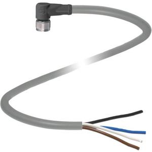 Konfektioniertes Sensor-Aktor-Kabel - Kabeldose M8 gewinkelte Bauform 4-polig 2 m PVC Kabel offenes Ende - 109032