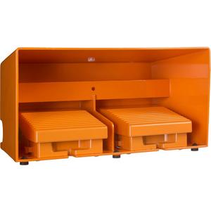 Fußschalter - Doppelfußschalter XPE-R mit Abdeckung Metall orange 4NC+4NO - XPER3110D