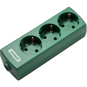 Steckdosenleiste - Tischverteiler ohne Kabel 3-fach grün - 1047/GN