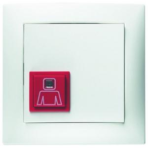 Behindertenelement für Installationsschalterprogramme - Ruftaster mit Rahmen S.1 polarweiß glänzend - 52068989