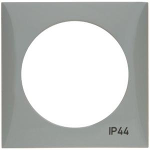 Abdeckrahmen - 1-fach Rahmen mit Aufdruck IP44 Integro Flow grau glänzend - 918272597