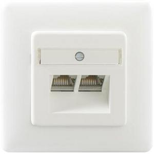 Kommunikationsanschlussdose Kupfer - Datendose Kat6 mit Zentralstück und Abdeckplatte 2 x 8-polig RJ45 - N138 112 070