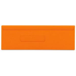 Abschluss- und Zwischenplatte für Reihenklemme - Trennwand überstehend Orange 2 mm stark asymetrisch - 281-339