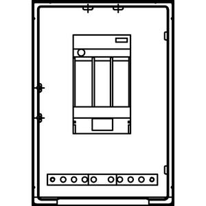 Anschlussschrank - Unterputz Hauptsicherungskasten Wien Energie mit Abgangstrenner 1x160A - HS26101