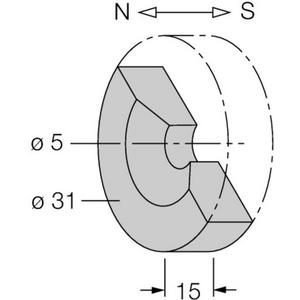 Zubehör für Positionsschalter - Dauermagnet DMR31-15-5 - T-69 00215