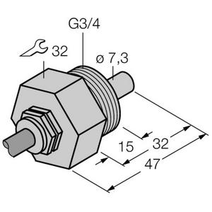 Durchflussüberwachungsgerät - Ex Strömungssensor für flüssige Medien H2O / ÖL 3/4 Zoll Anschluß - T-68 70473