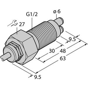 Durchflussüberwachungsgerät - Ex Strömungssensor für Luft 1/2 Zoll Anschluß Kabel - T-68 70440