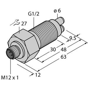 Durchflussüberwachungsgerät - Ex Strömungssensor für Luft 1/2 Zoll Anschluß M12 - T-68 70348