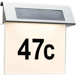 FR-Wannenleuchten - Special Solar Hausnummernleuchte IP44 LED 1x0,2W Edelst./Weiß Edelst. - 93765