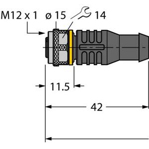 Konfektioniertes Sensor-Aktor-Kabel - Aktuator- und Sensorleitung RKC4.221T-5/TEB - T-66 28421