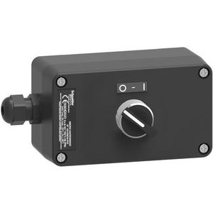 Befehls- und Meldegeräte-Kombination im Gehäuse - Ex Aufbaugehäuse Kunststoff Wahlschalter Ø22 sw Ein Aus 1 Schließer - XAWG130EX