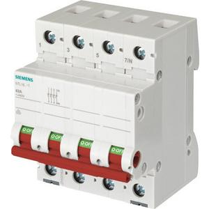 Schalter Reiheneinbau - Lasttrennschalter / Ausschalter 63 A / 3 - polig + N mit rotem Griff - 5TL1663-1