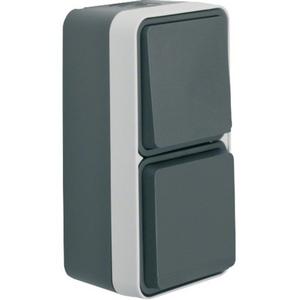 Schalter-/Steckdosenkombination - Kombi Wechselschalter Steckdose SCHUKO mit Klappdeckel AP - 47803515